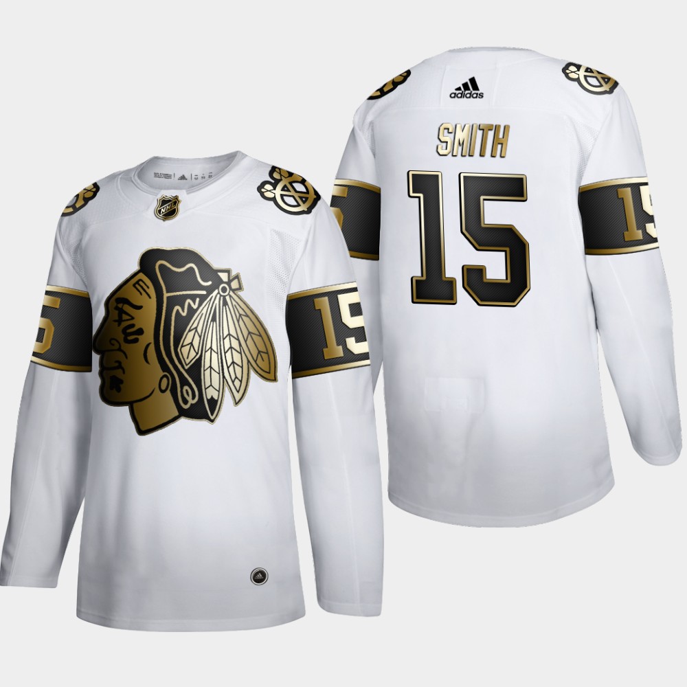 Chicago Blackhawks 15 Jonathan Toews Men Adidas White Golden Edition Limited Stitched NHL Jersey